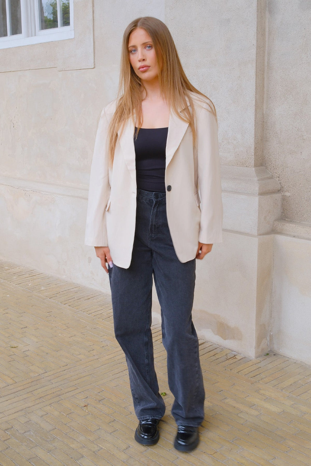 Blazer di grandi dimensioni - beige