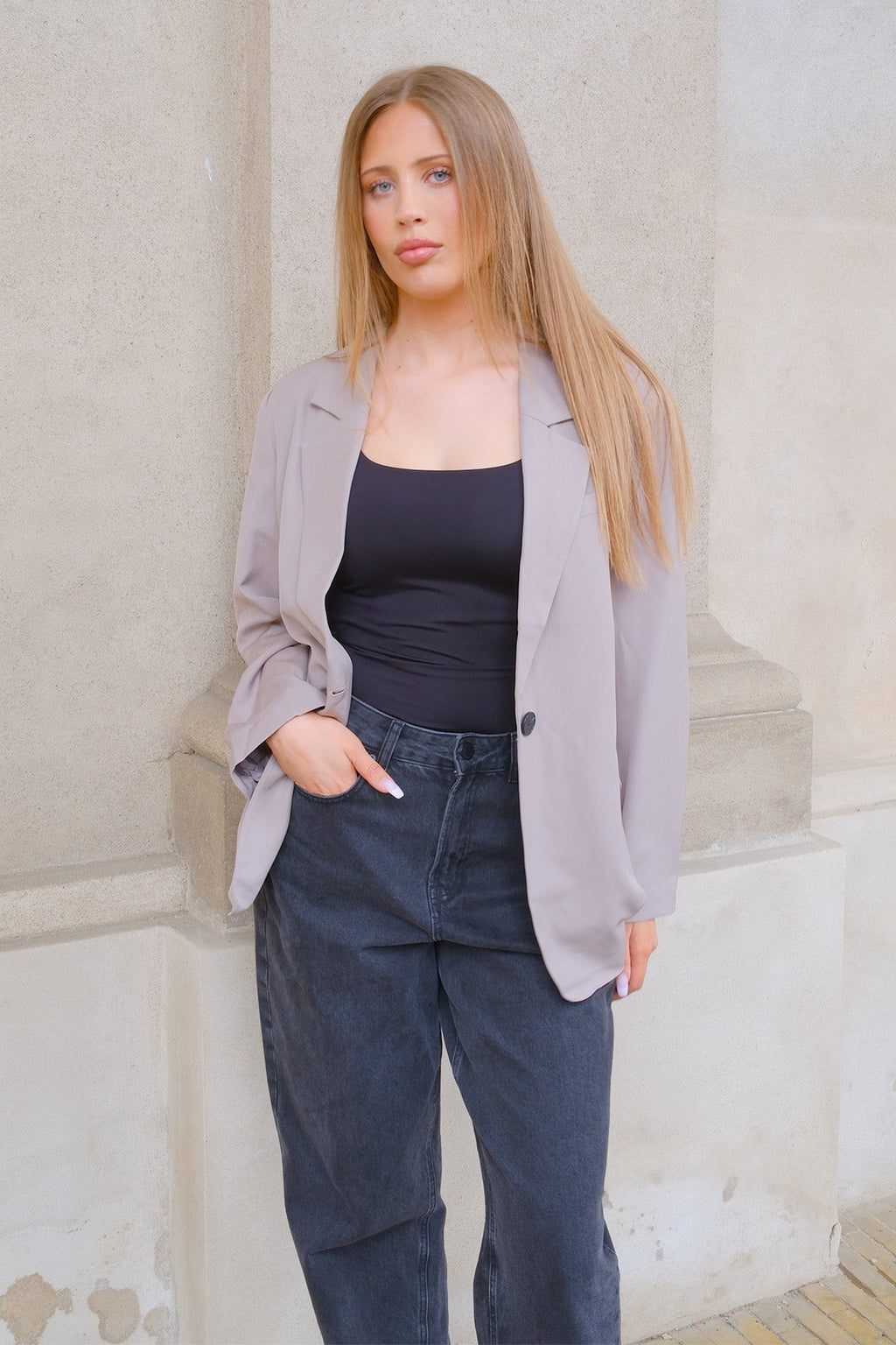 Blazer di grandi dimensioni - grigio