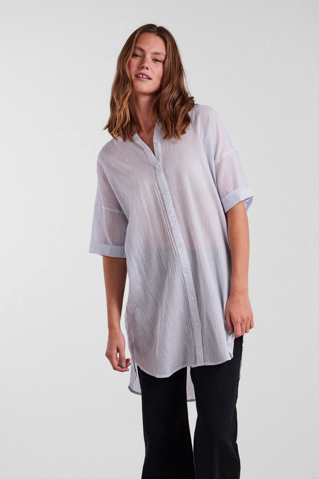 Terra Lang Skjorte - Kentucky Blue