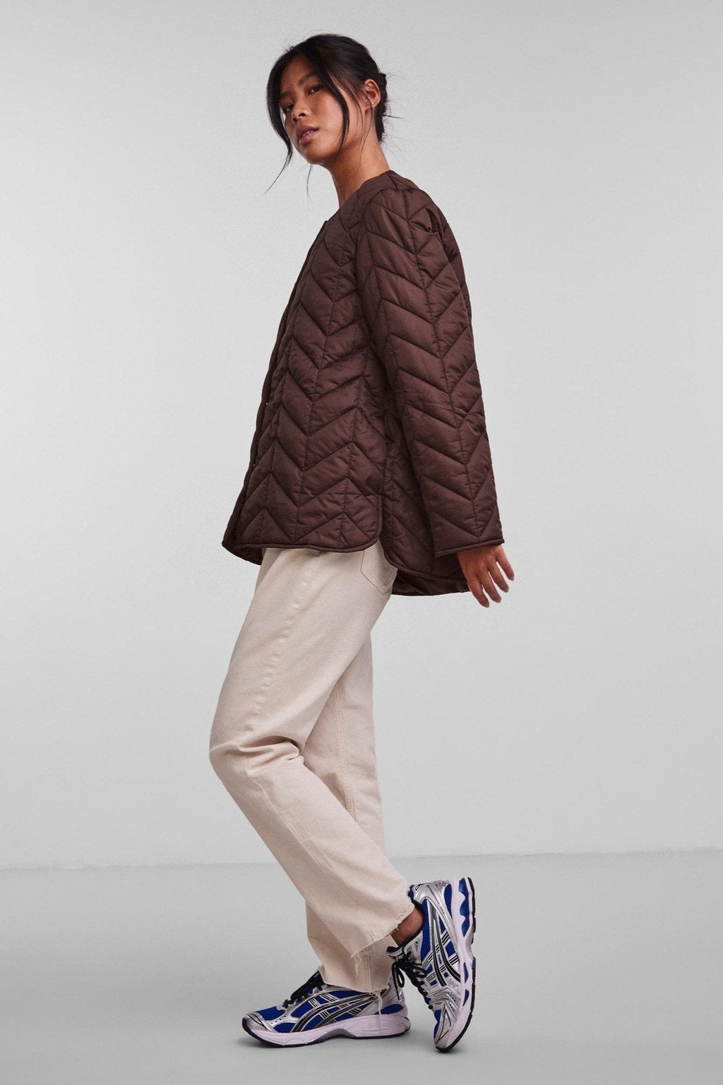 Giacca trapuntata corta Fawn - Coffee cicoria