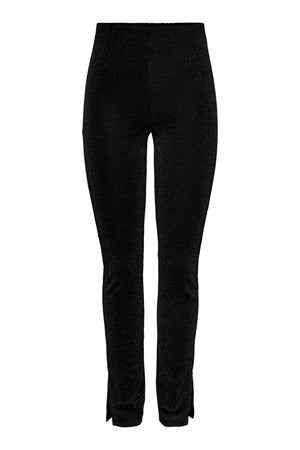 Lina High Waist Slit Pants - Sort