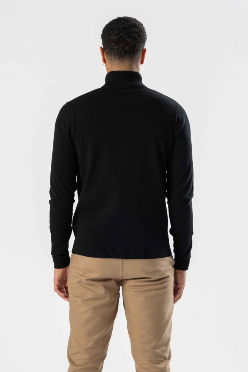 Pullover con mezza zip - Nero