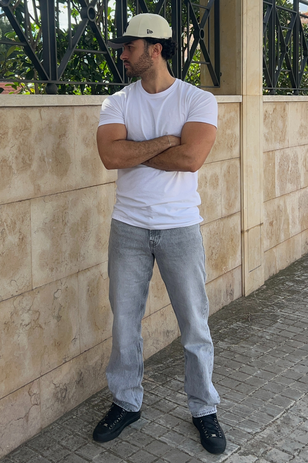 Jeans in forma rilassata - denim grigio