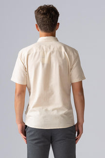 Camicia di lino a maniche corte - Oyster Gray