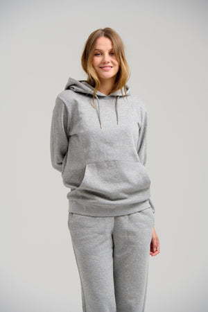 Sweat di base con cappuccio - Melange grigio chiaro