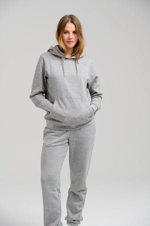 Sweat di base con cappuccio - Melange grigio chiaro