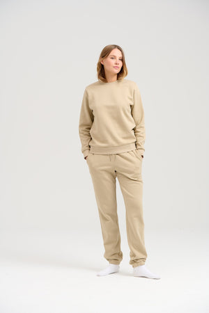 SUDECCHE CREWNECK DI BASIC - beige scuro