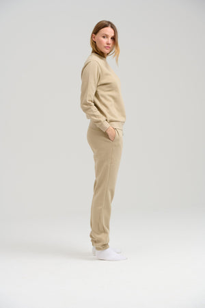 SUDECCHE CREWNECK DI BASIC - beige scuro