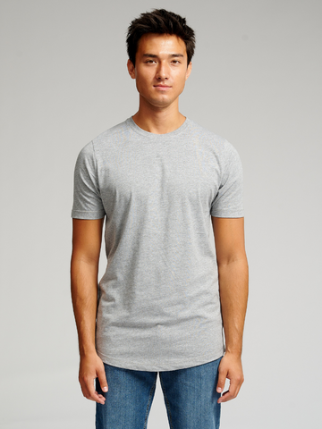 T -shirt lunga - melange grigio