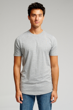 T -shirt lunga - melange grigio