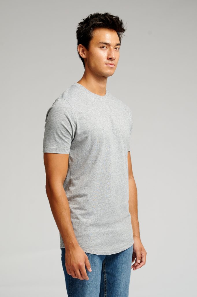 T -shirt lunga - melange grigio