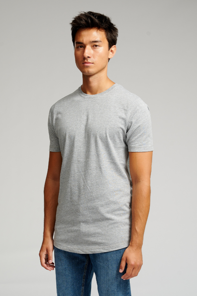 T -shirt lunga - melange grigio