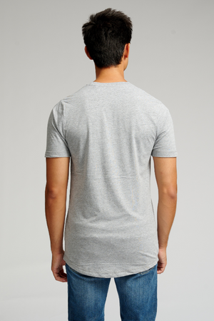 T -shirt lunga - melange grigio