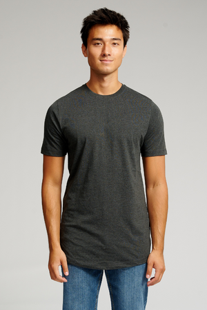 T -shirt lunga - melange grigio scuro