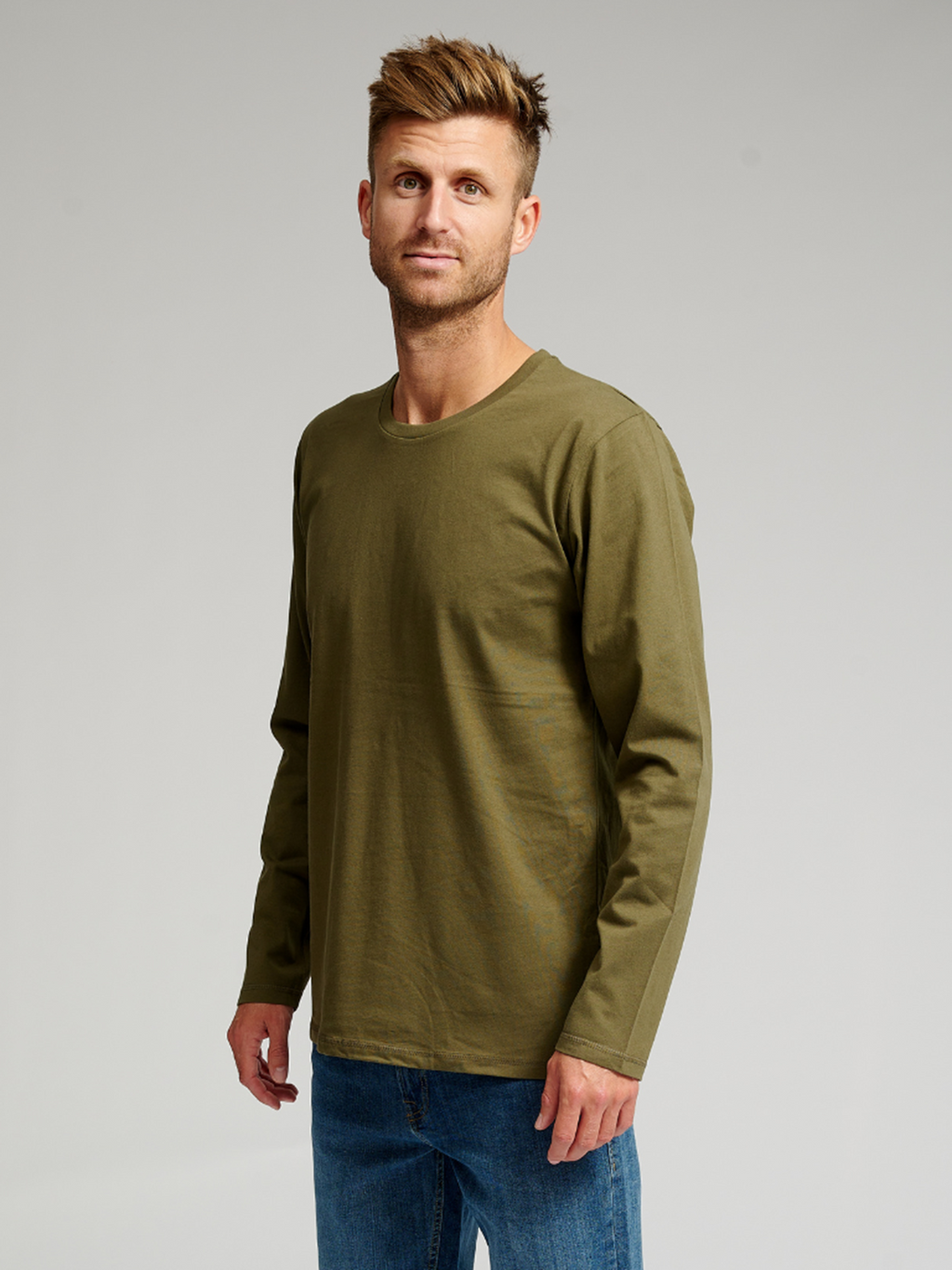 Basic Long-sleeved T-shirt - Army Green