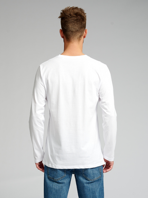 T-shirt a maniche lunghe di base-bianco