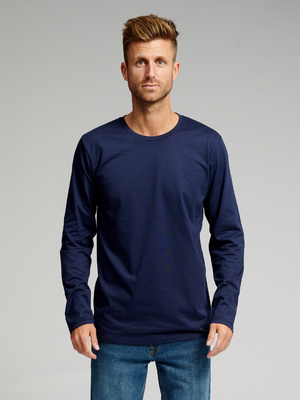 T-shirt di base a maniche lunghe-Navy