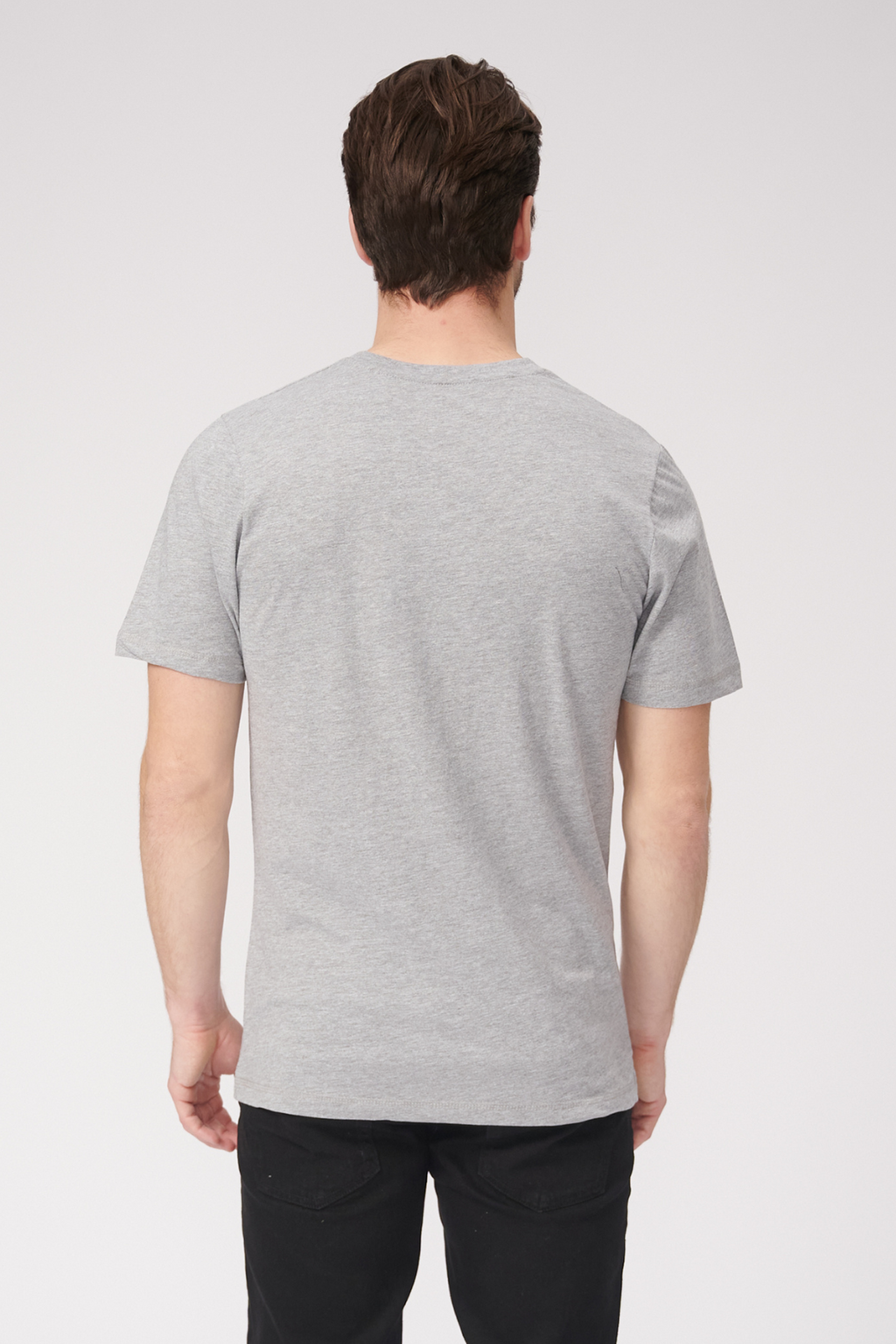 T -shirt Vneck di base - Oxford Gray