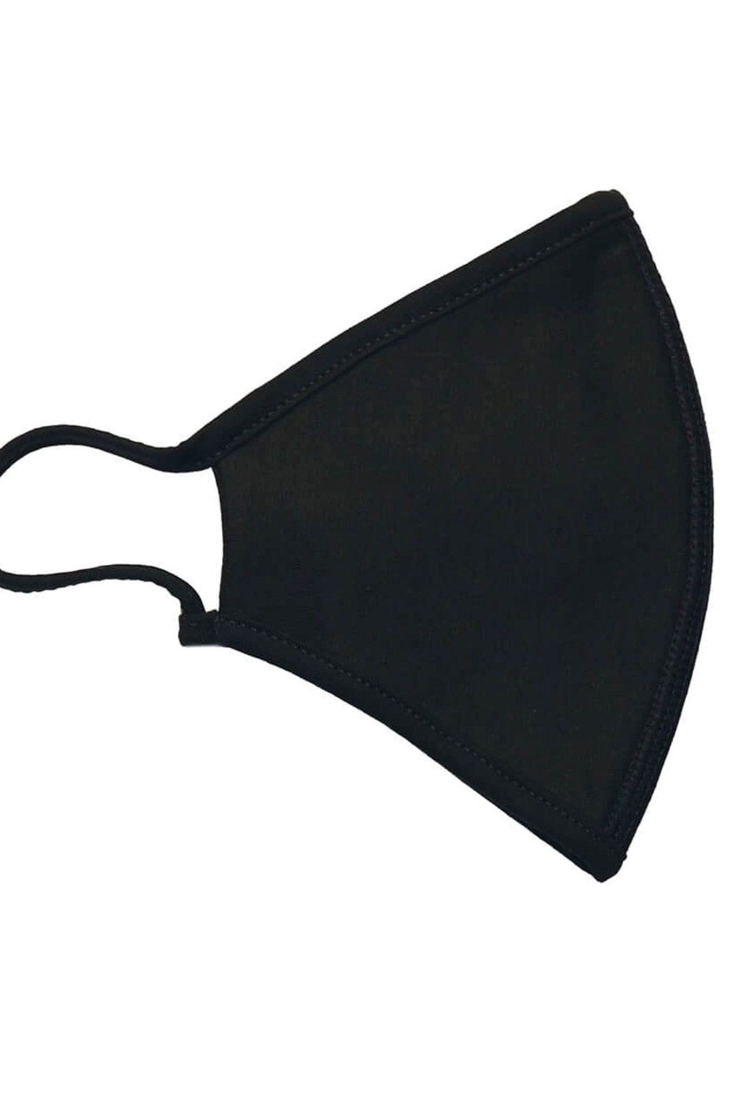 Maschera in tessuto con 3 strati - nero (cotone organico)