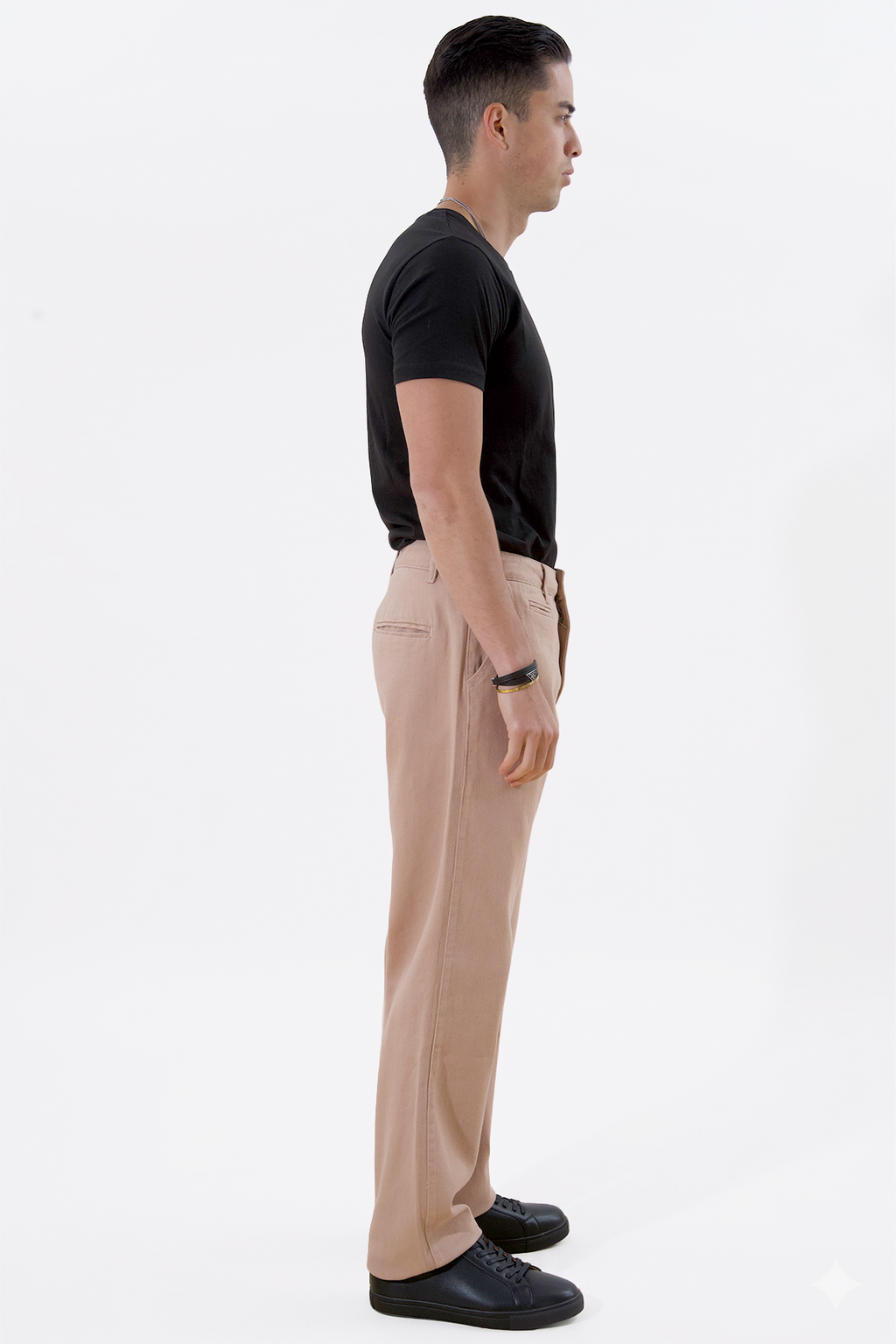 Chino dritto in cotone - Beige