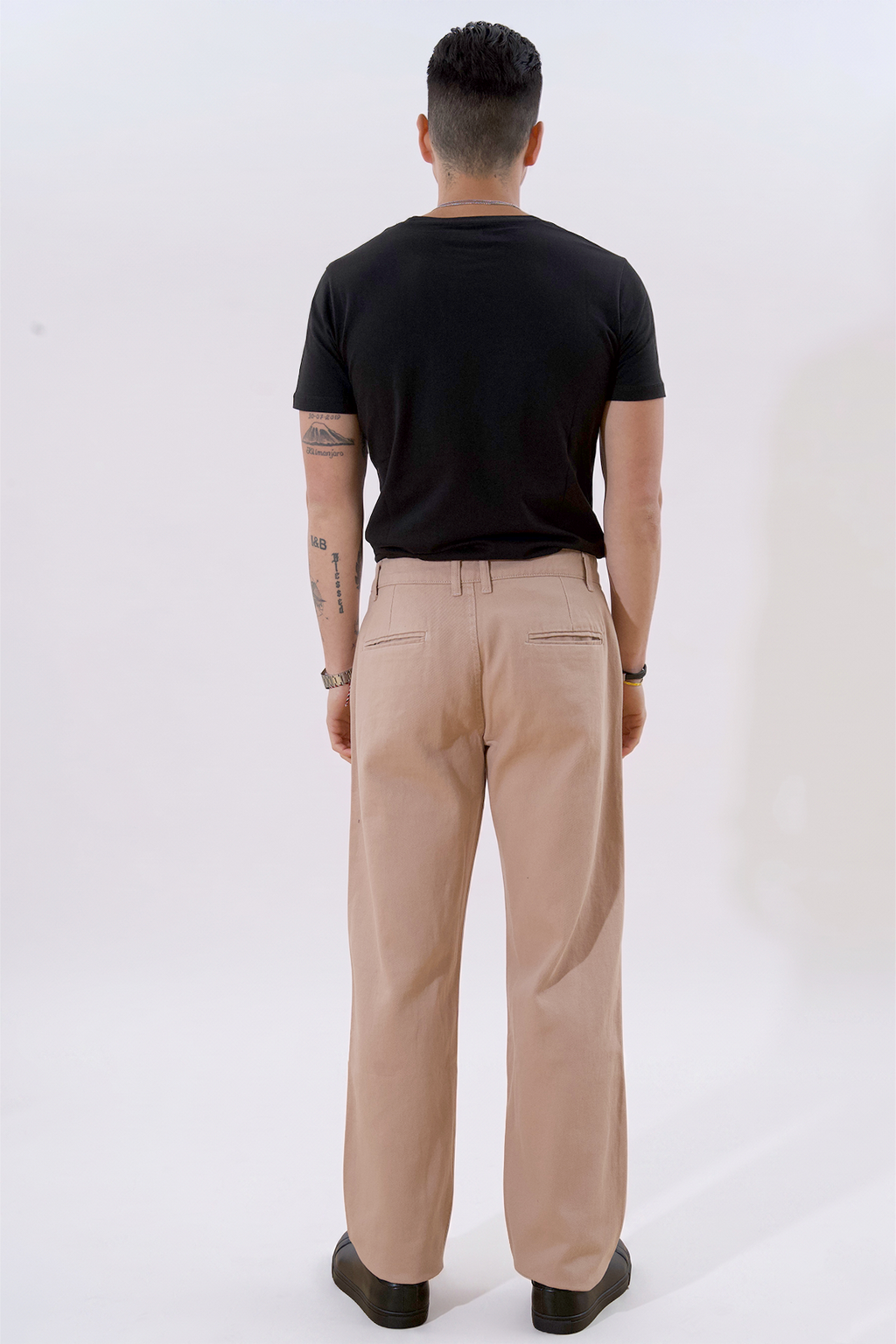 Chino dritto in cotone - Beige