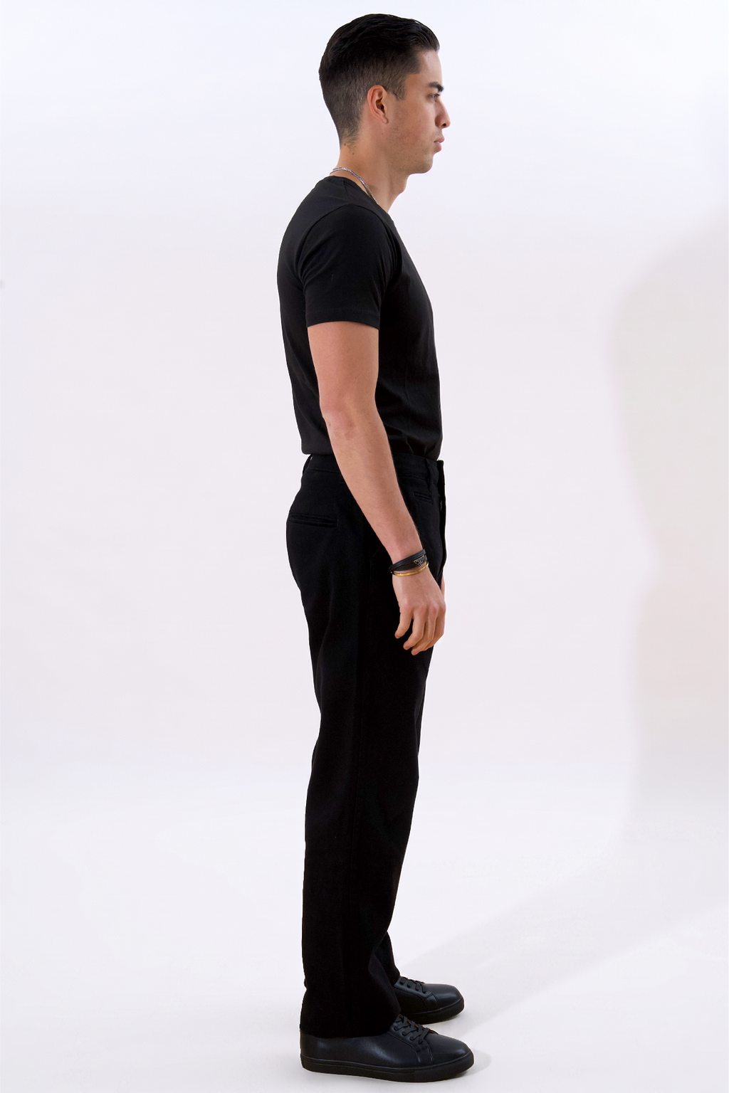 Chino dritto in cotone - Nero