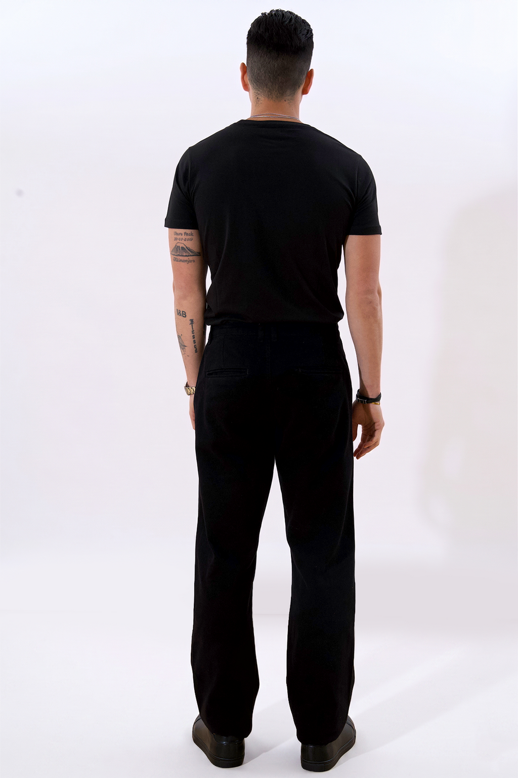 Chino dritto in cotone - Nero