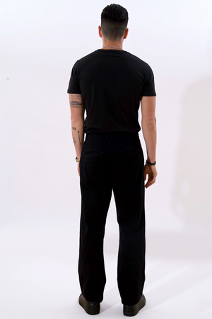 Chino dritto in cotone - Nero