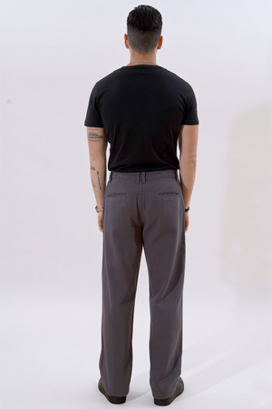 Chino dritto in cotone - Grigio