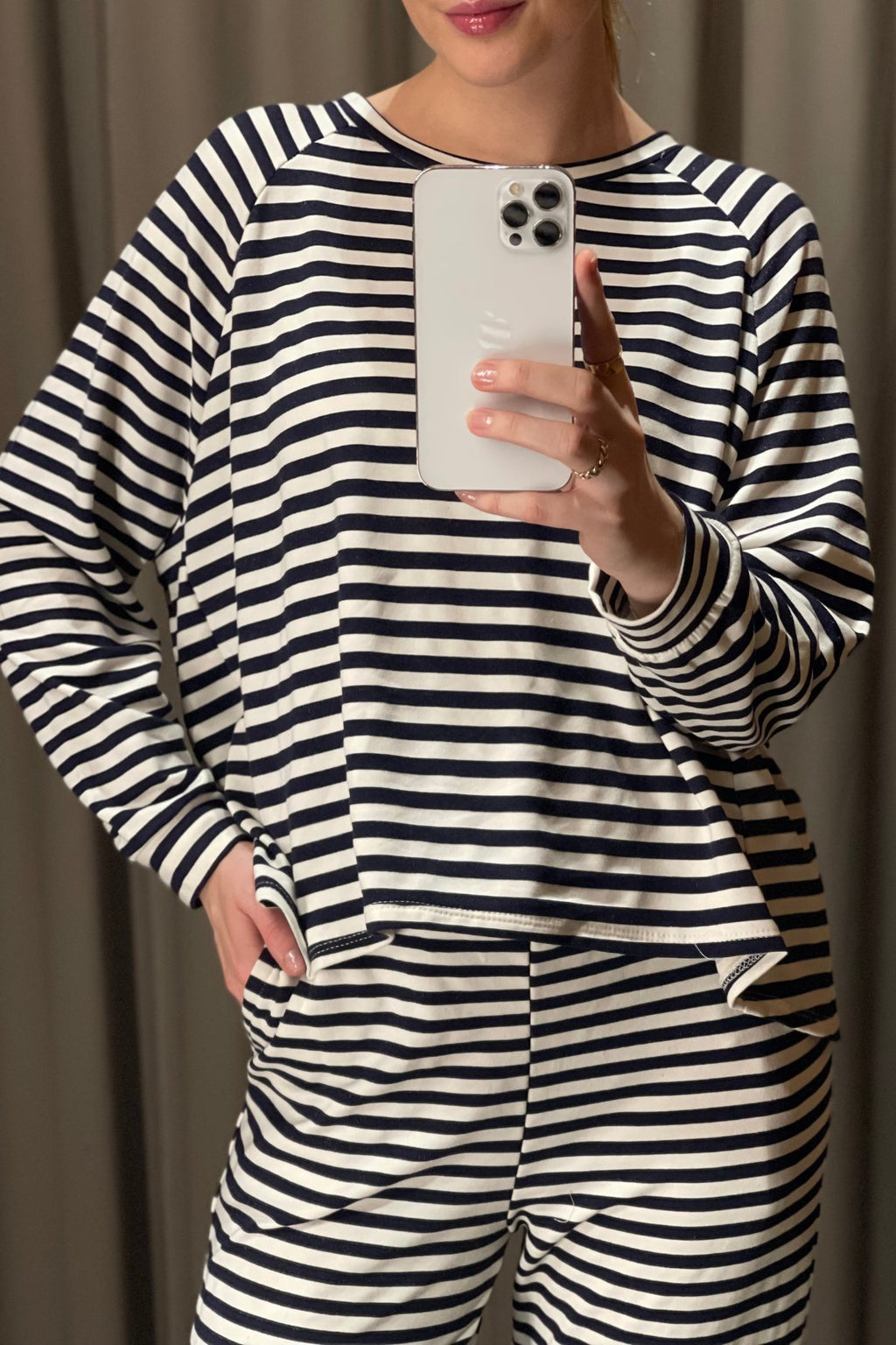 Stripped Long Sleeve Regular Fit - Blue