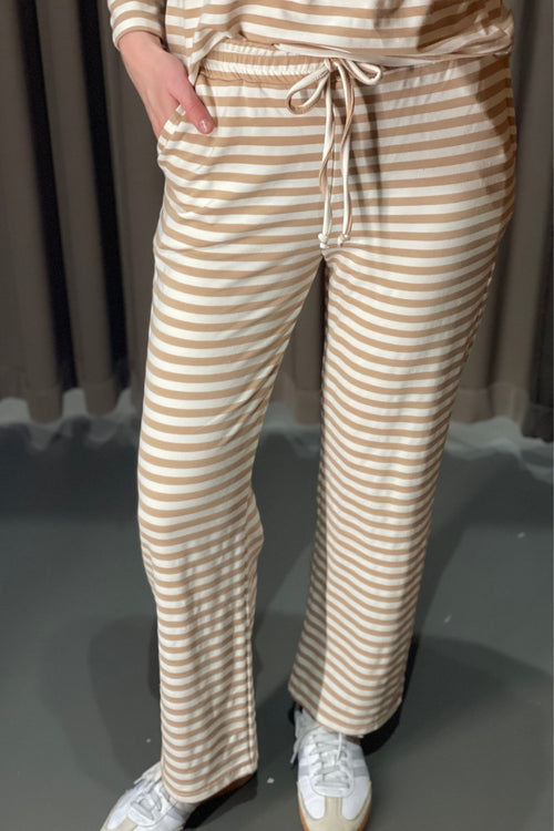 Stripped Pants - Beige - TeeShoppen Group™