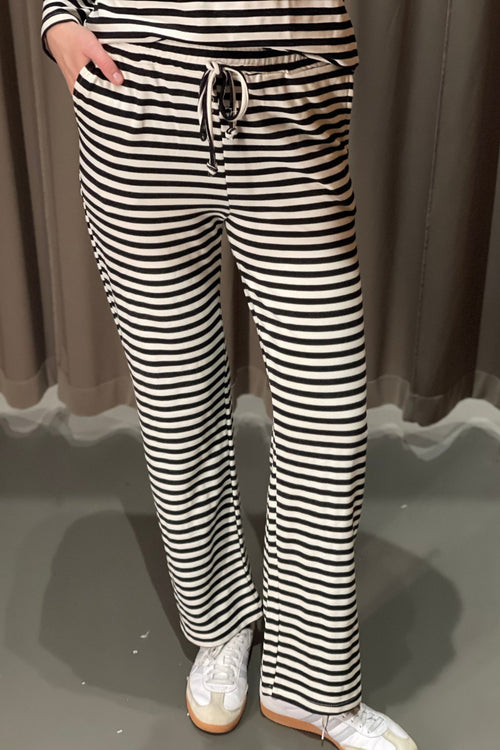 Stripped Pants - Black - TeeShoppen Group™