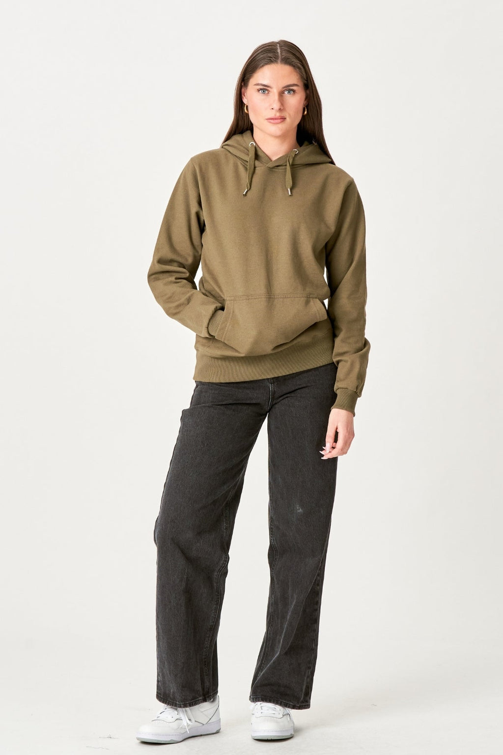 Oversized Felpa con cappuccio - Olive