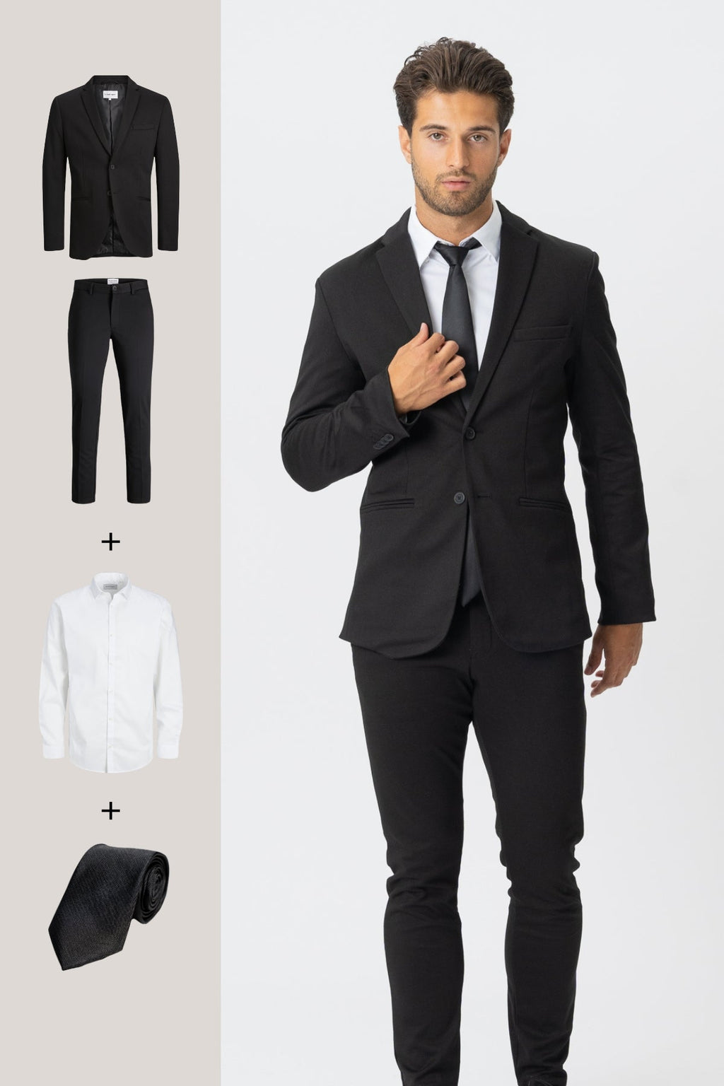 The Original Performance Suit™️ (Nero) + Camicia e cravatta - Offerta pacchetto