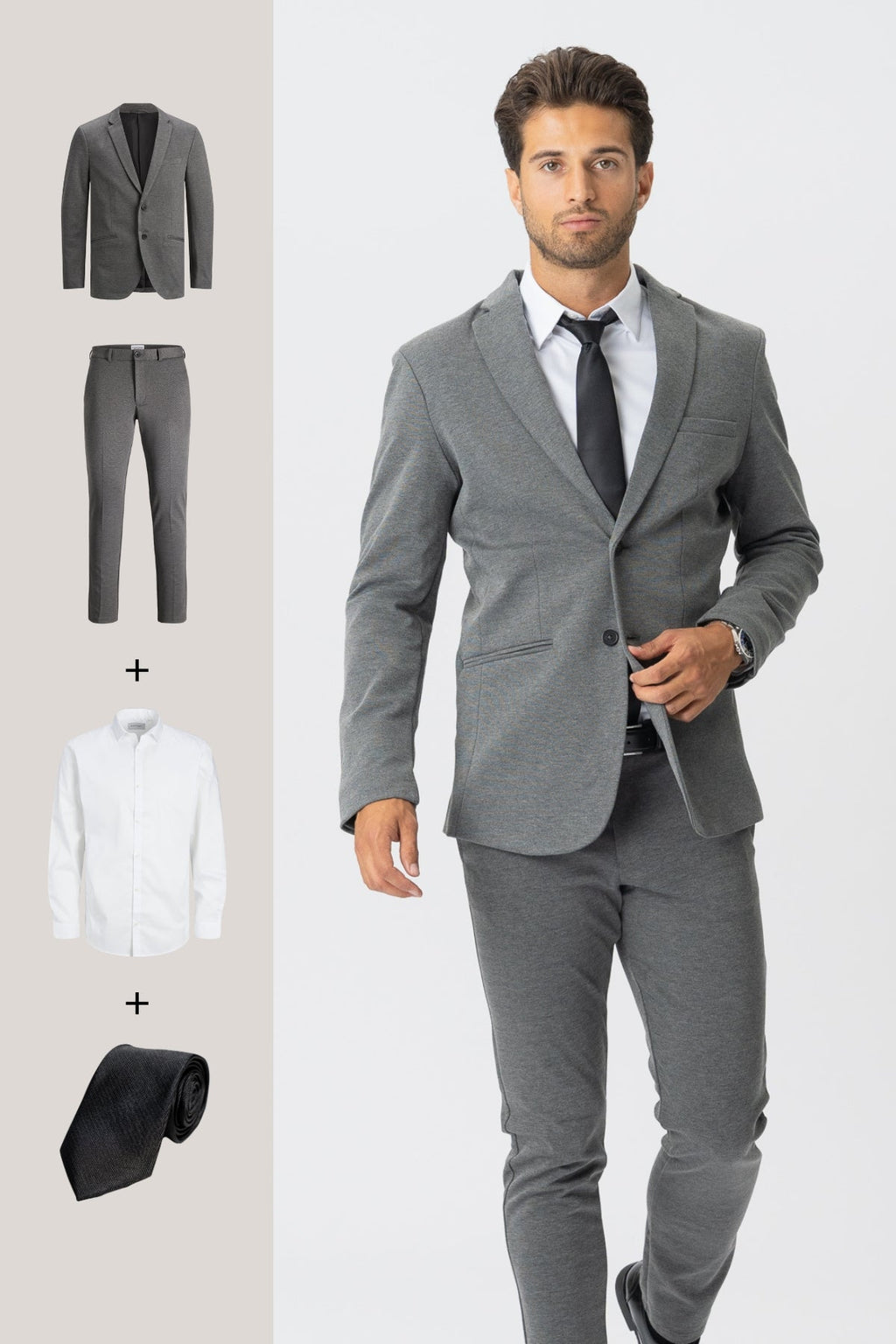 The Original Performance Suit™️ (Grigio scuro) + Camicia e cravatta - Offerta pacchetto