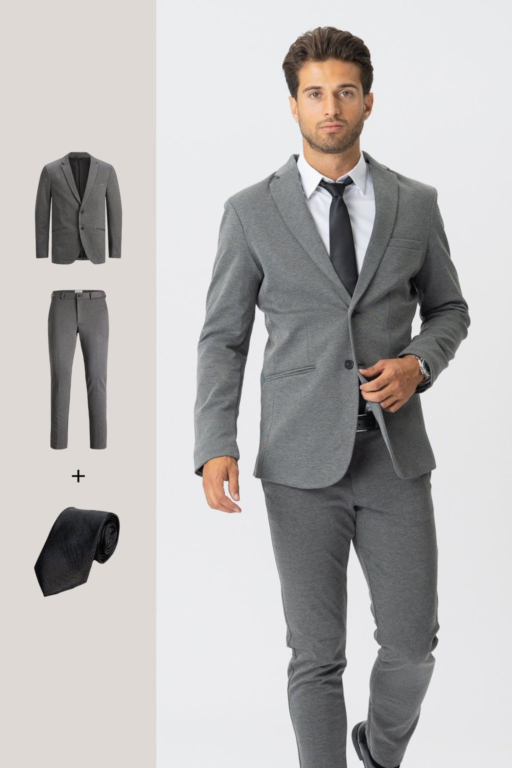 The Original Performance Suit™️ (Grigio scuro) + Cravatta - Offerta pacchetto