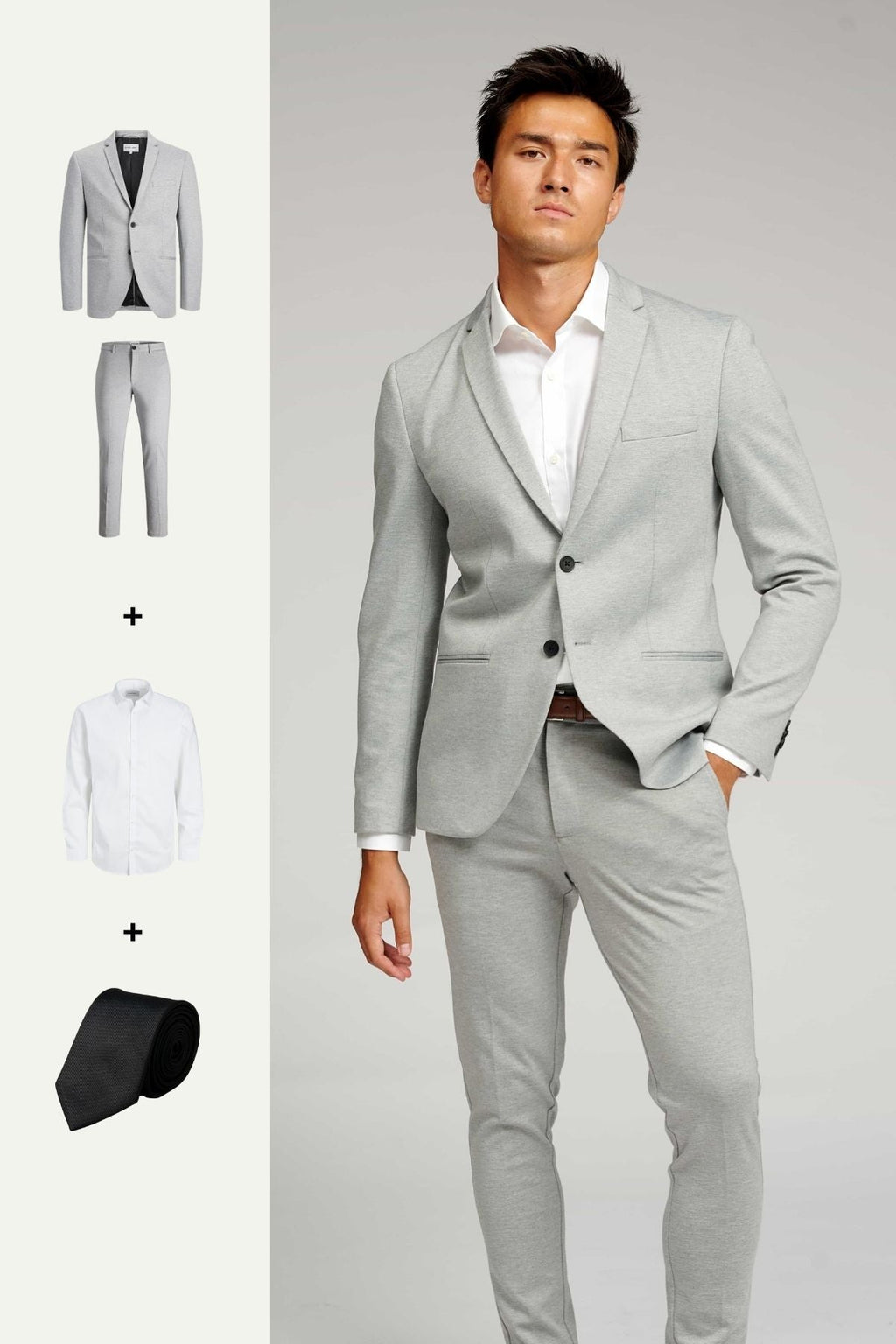 The Original Performance Suit™️ (Grigio chiaro) + Camicia e cravatta - Offerta pacchetto (V.I.P)