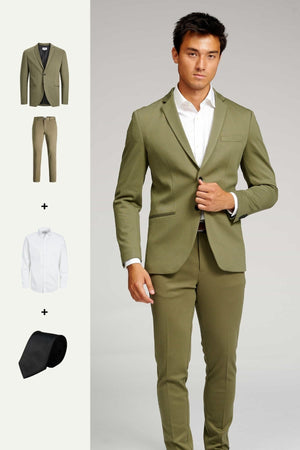 The Original Performance Suit™️ (Olive) + Camicia e cravatta - Offerta pacchetto (V.I.P)