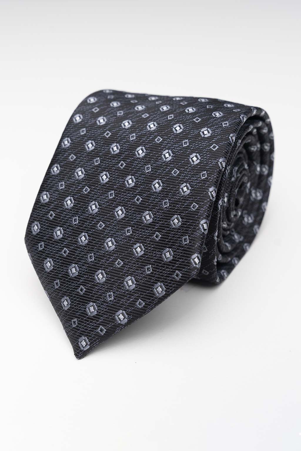 Tie - Gray/Black Dotted