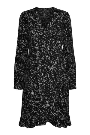 Abito con filo avvolgente per l'henné - nero/neve