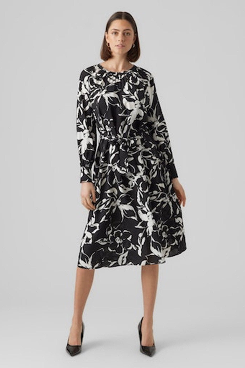 Polliana Maxi Kjole - Flower Black