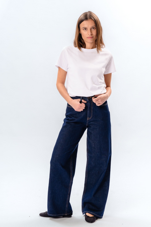 The Original Performance Wide Jeans - Dark Blue Denim