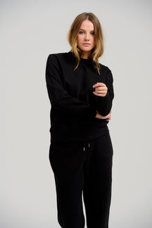 Basic Sweatsuit with Crewneck (Black) - Package Deal (Women)