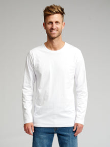T-shirt a maniche lunghe di base-bianco