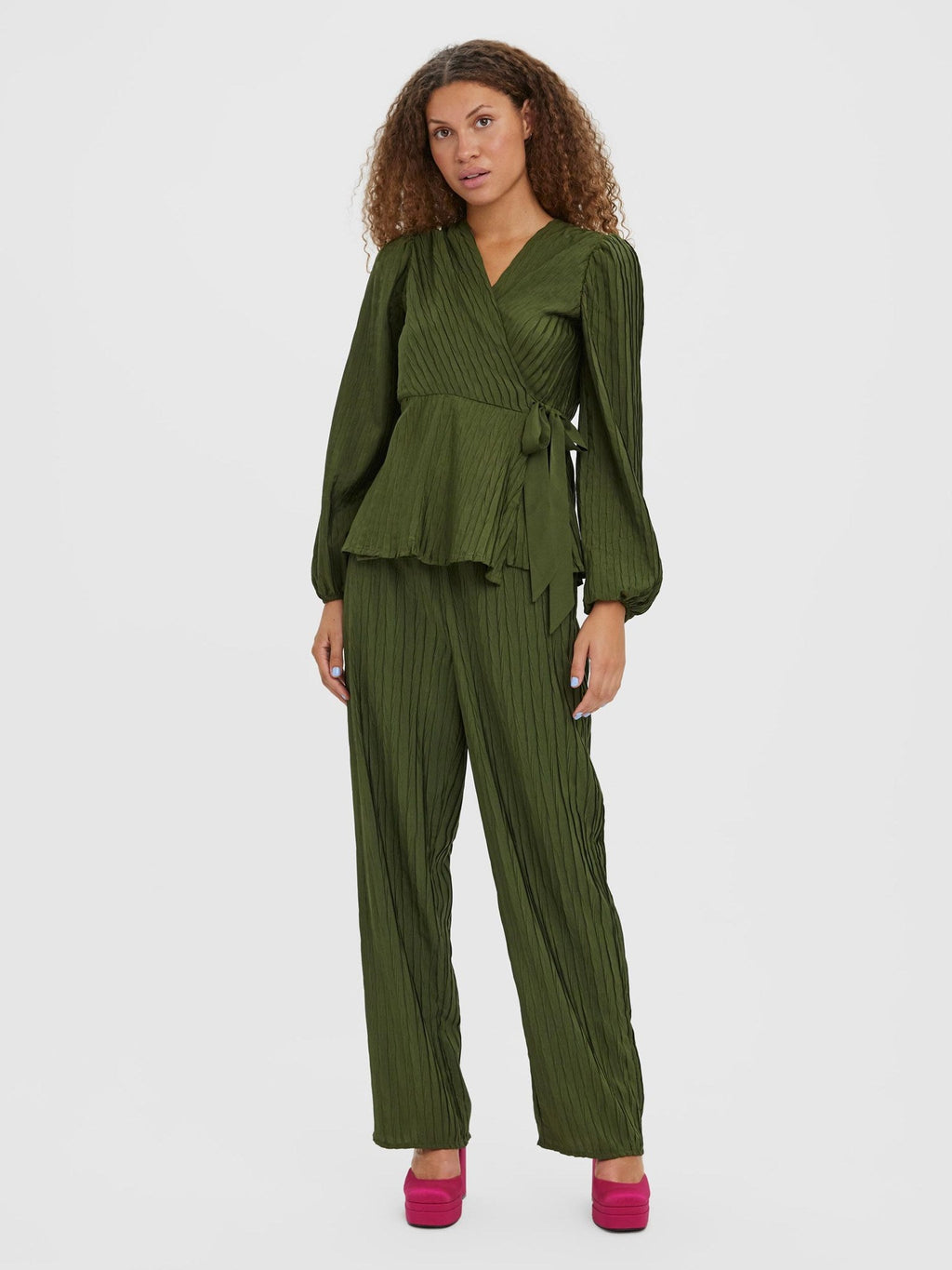 Carrie Wide Pants - Fucile Green