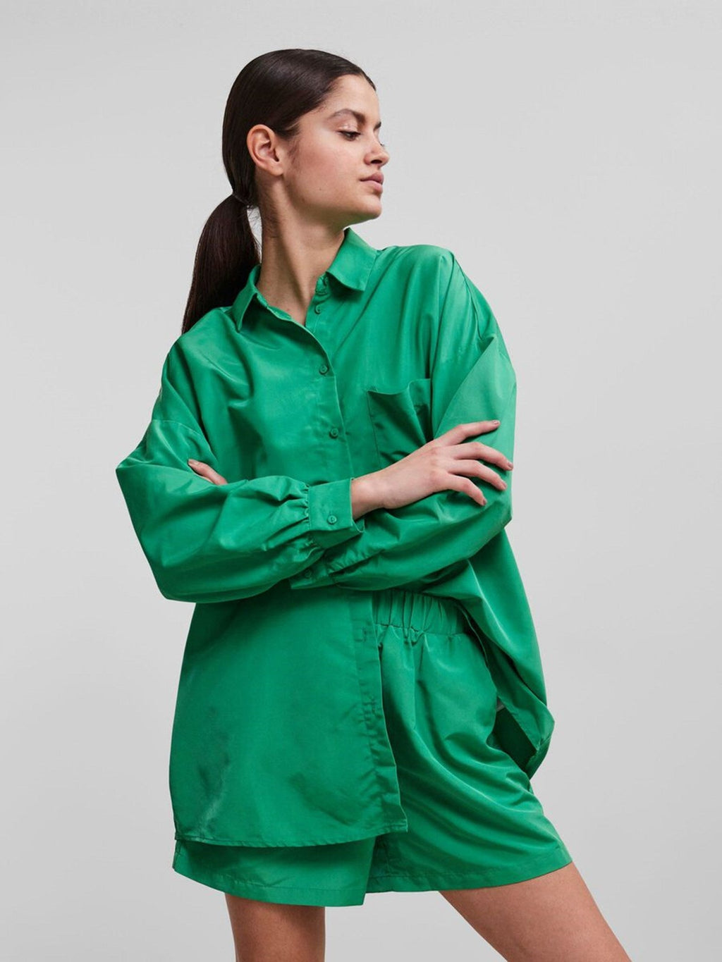 Camicia oversize di chrilina - semplice verde