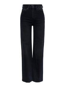 Jeans larghi con vita alta flikka - denim nero
