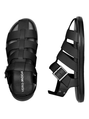 Gitta Leather Sandal - Black - TeeShoppen Group™ - Shoes - Vero Moda