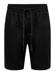 Pantaloncini di lino Linus - nero