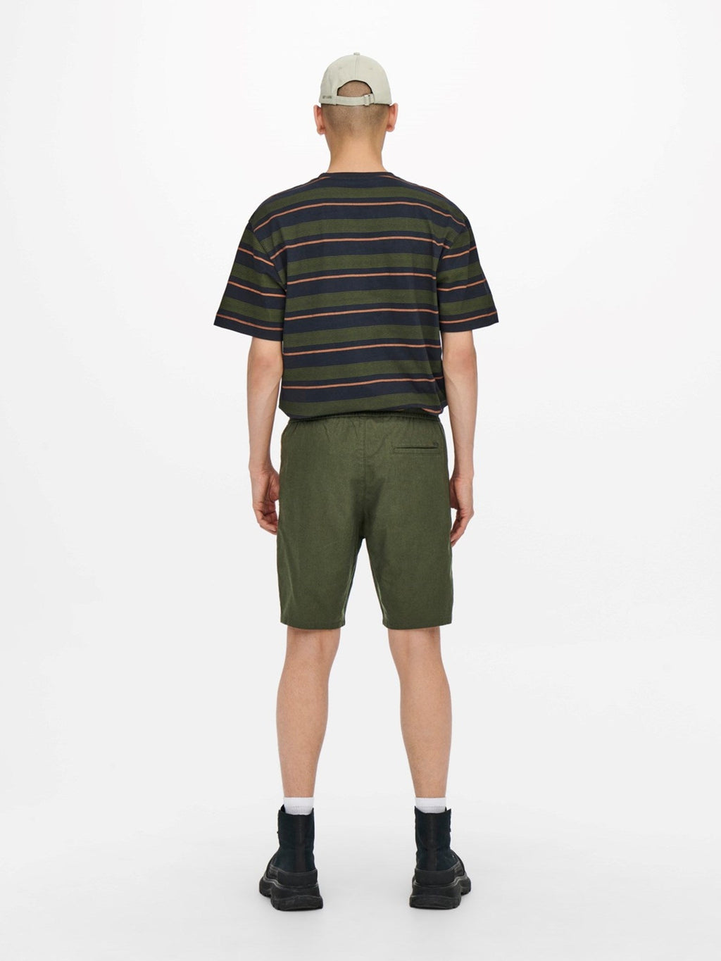 Shorts in lino Linus - Olive Night